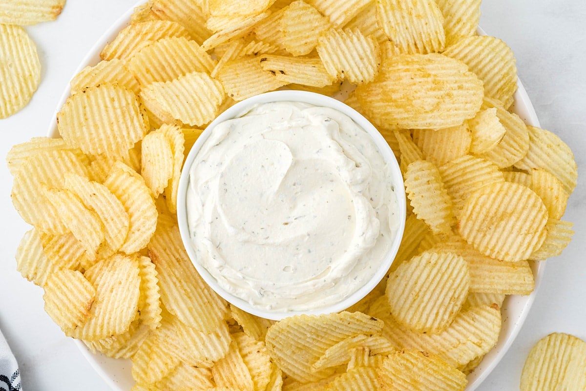 chip dip in a plate