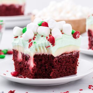 christmas red velvet poke cake