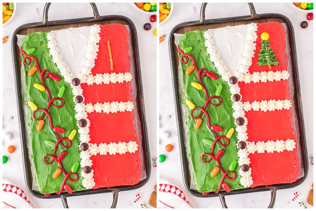 decorate the cake with Christmas Tree