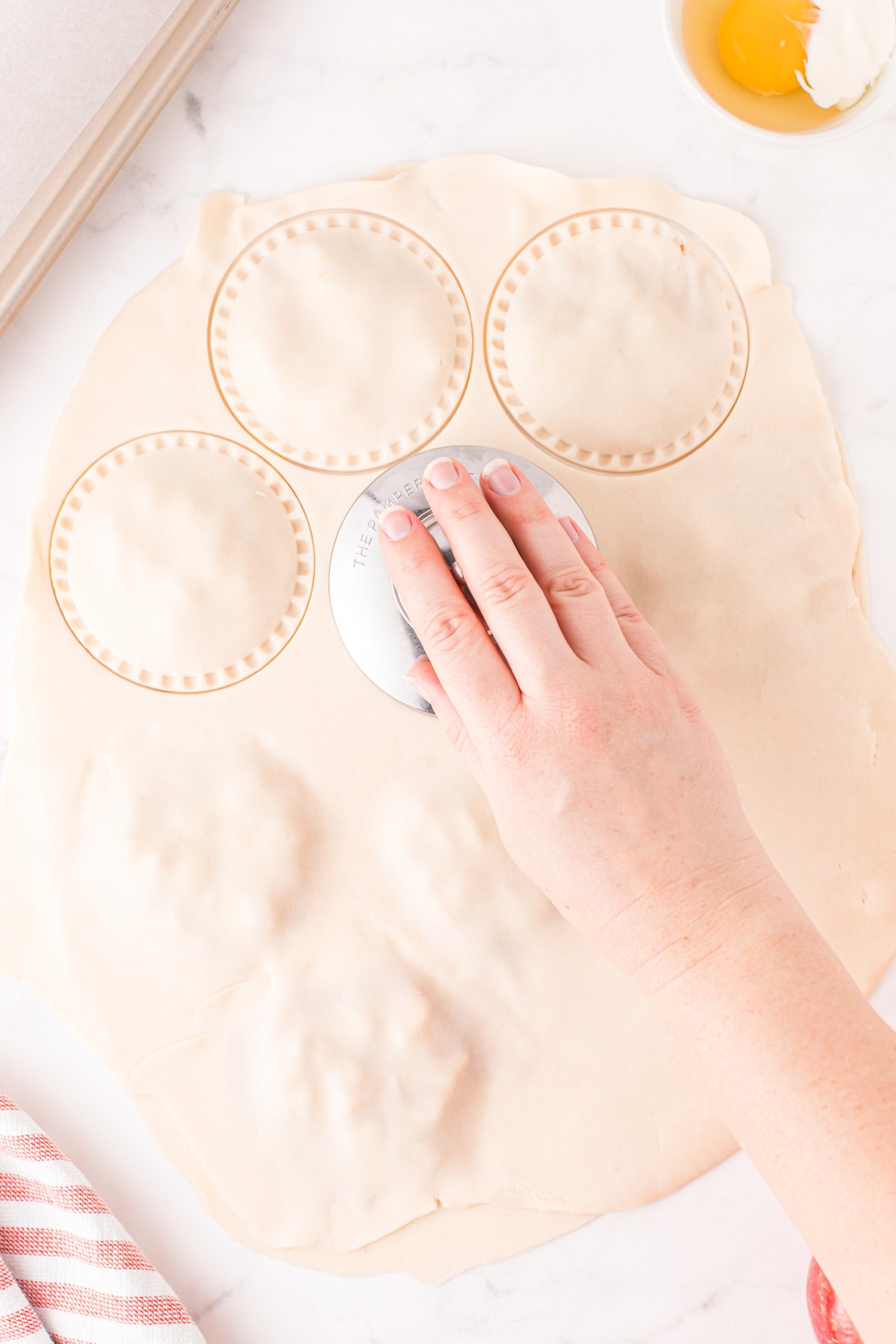 Cut and seal each hand pie with a sandwich sealer