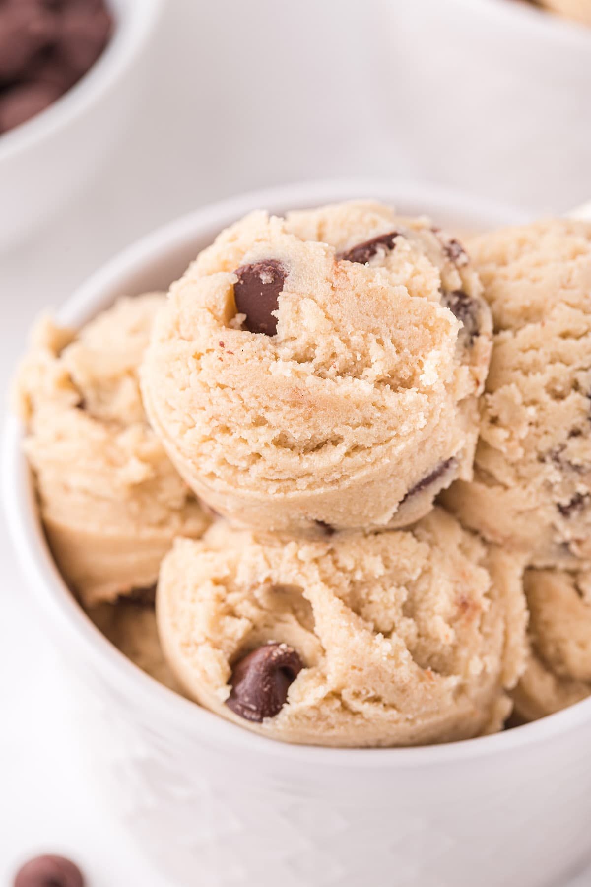 edible cookie dough with chocolate chips