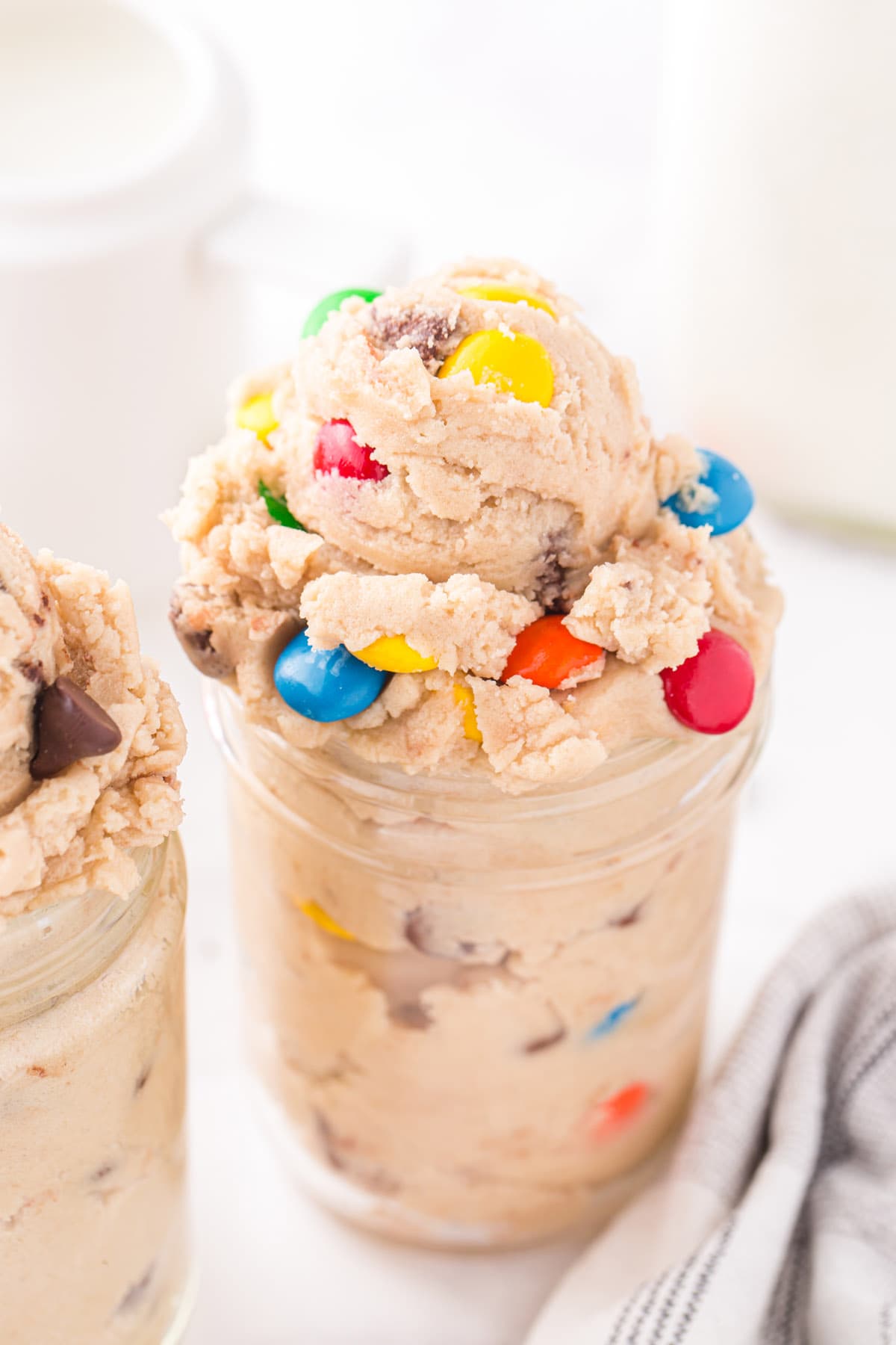 edible cookie dough with colorful m&m's