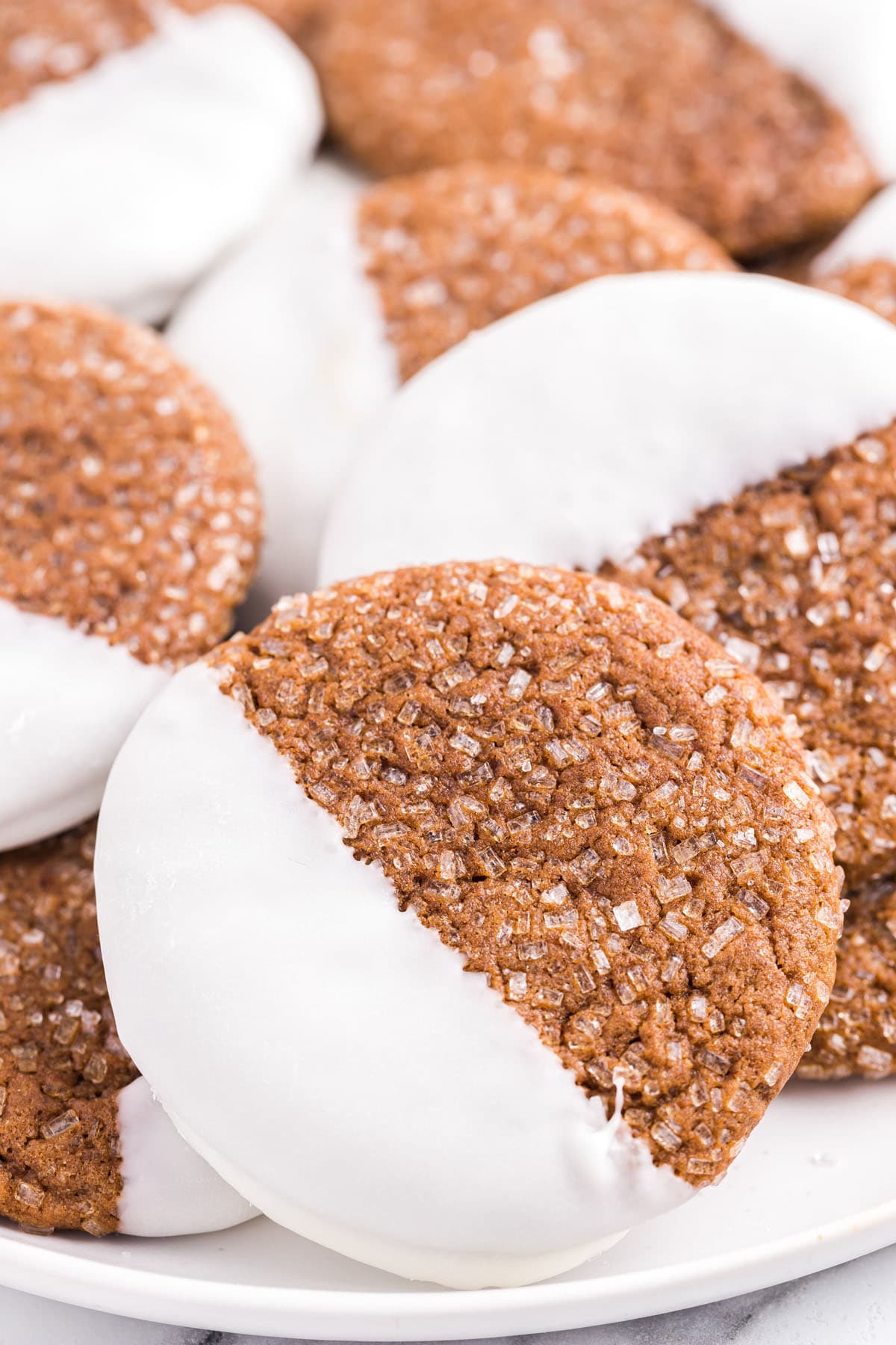 white chocolate dipped ginger cookies