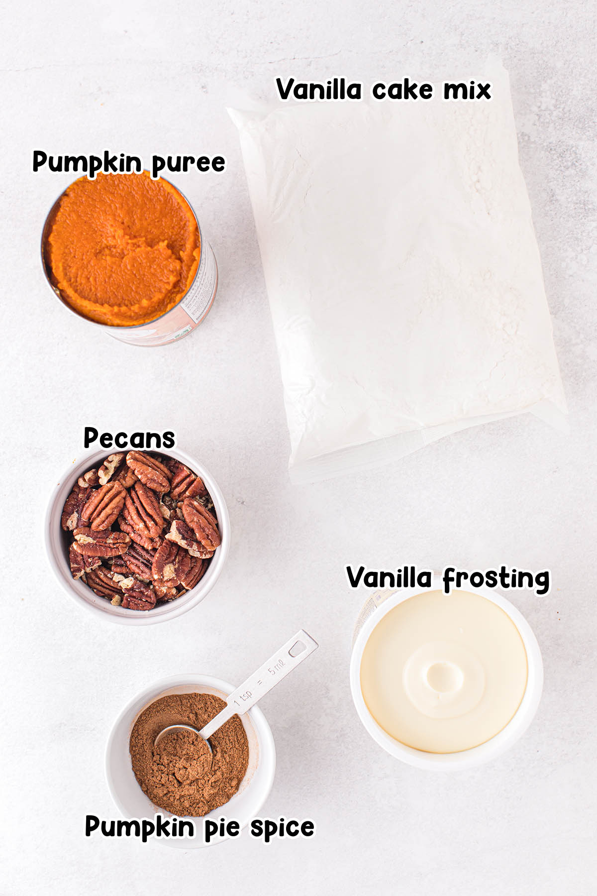 Pumpkin Cake Mix Cookies ingredients.