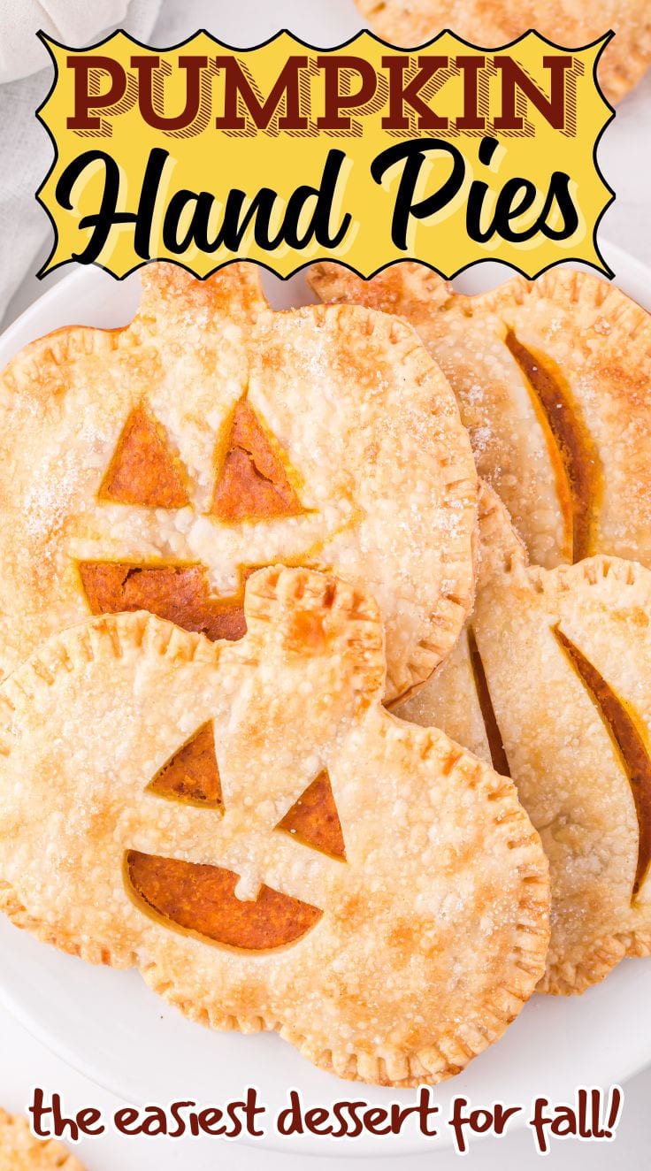 4 Pumpkin Hand Pies served on a white plate