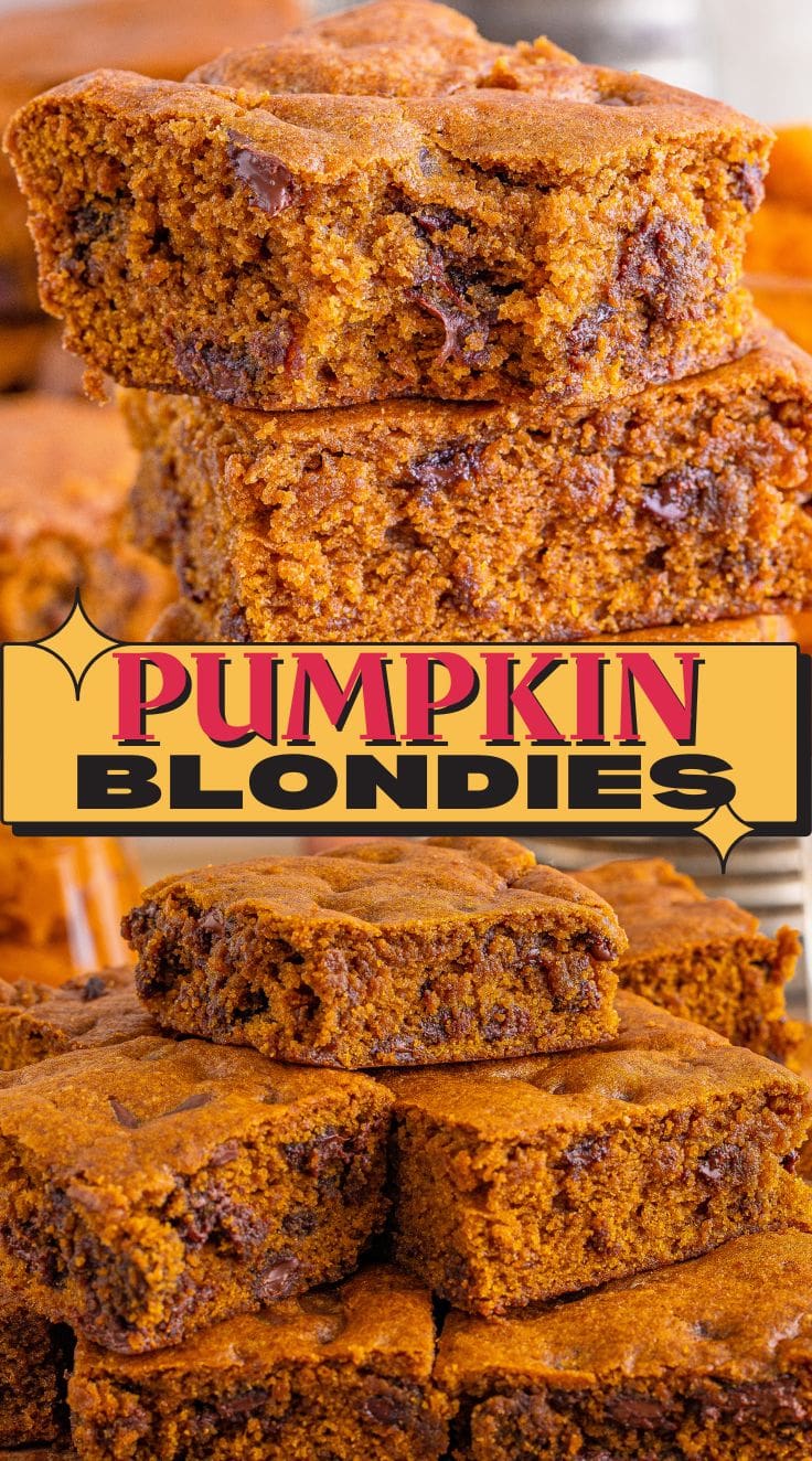 A stack of moist Pumpkin blondies