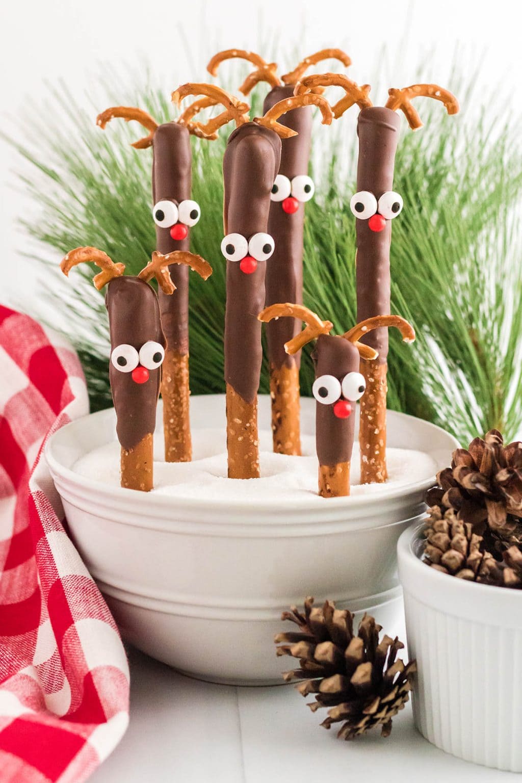 Reindeer Pretzel Rods - Princess Pinky Girl