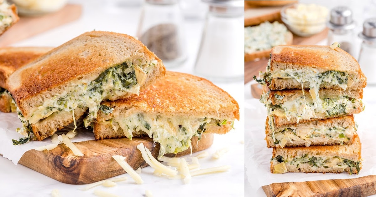 Spinach and Artichoke Grilled Cheese (Gourmet Grilled Cheese)