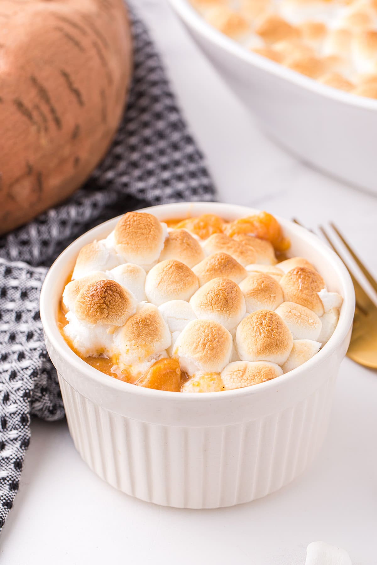 sweet potato casserole in a bowl