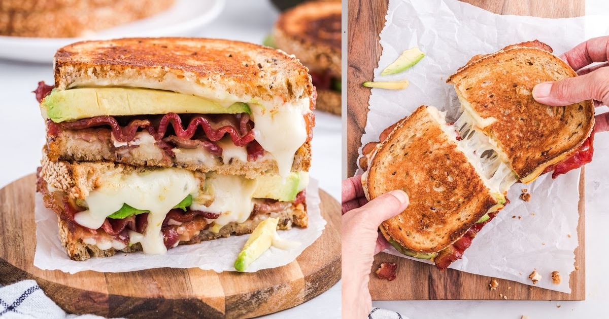 Bacon Avocado Grilled Cheese - Adult Grilled Cheese Sandwich!