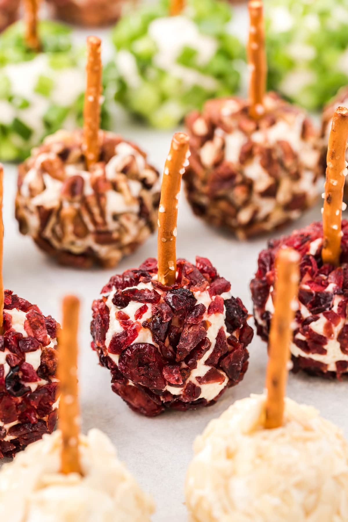 Cheese Ball Bites with raisin topping