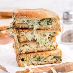 spinach and artichoke grilled cheese featured image