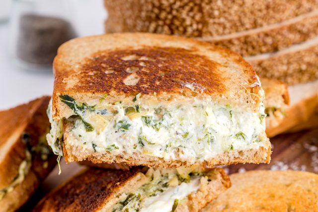 Spinach And Artichoke Grilled Cheese (Gourmet Grilled Cheese)