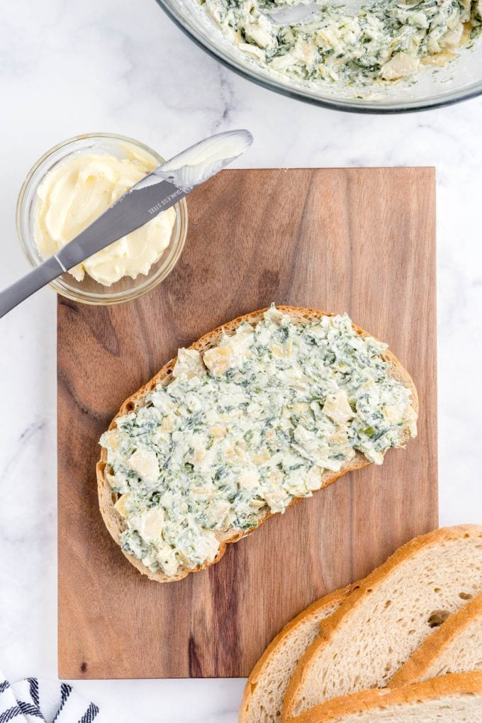 Spinach And Artichoke Grilled Cheese (Gourmet Grilled Cheese)