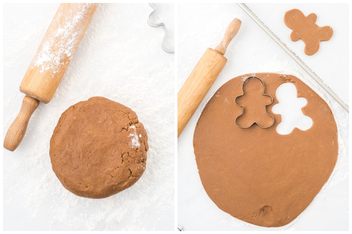 Roll out your cookie dough and cut out shapes with your cookie cutter