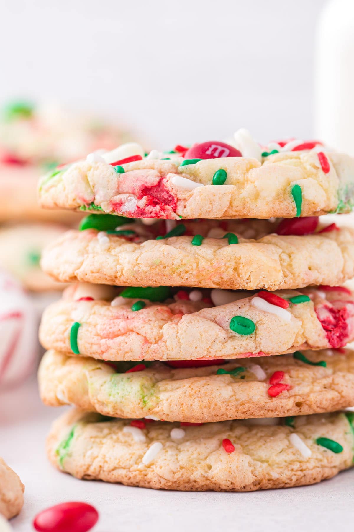 christmas cake mix cookies stacked