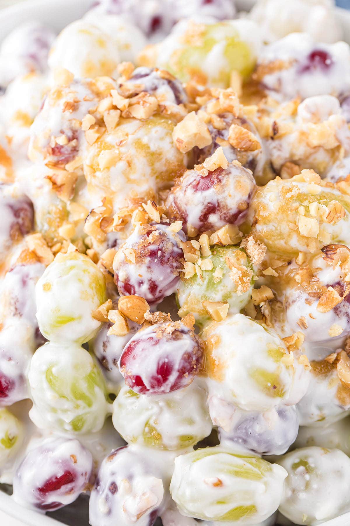 grape salad with walnut topping