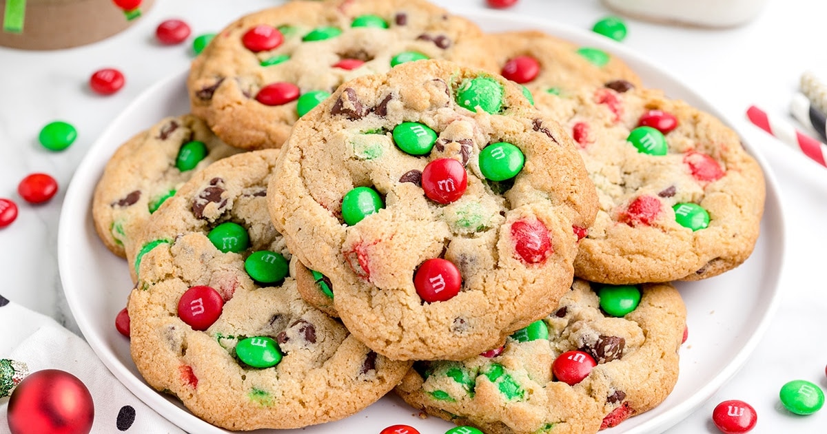 Christmas M&M Mini Cookies - Two Sisters