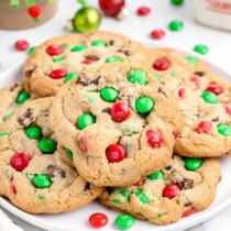 M&M Christmas cookies featured image