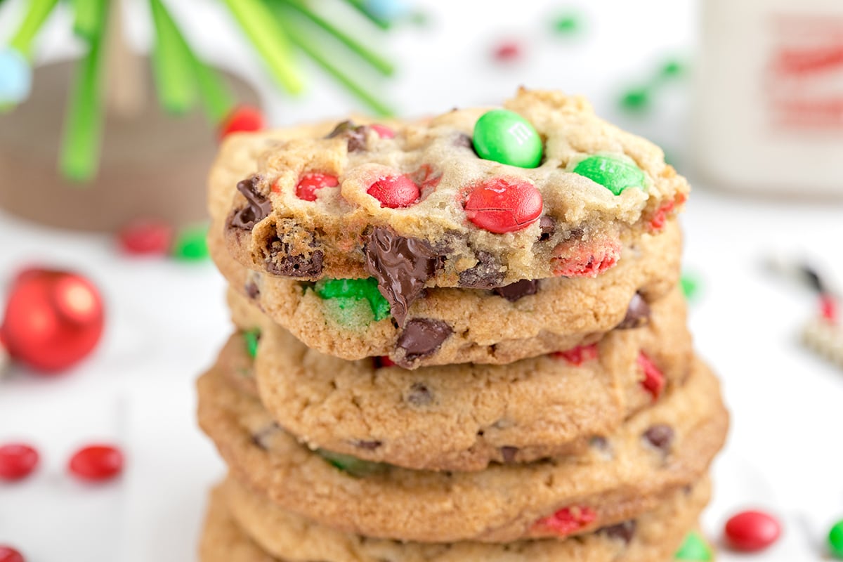 cookies with red green m&m's