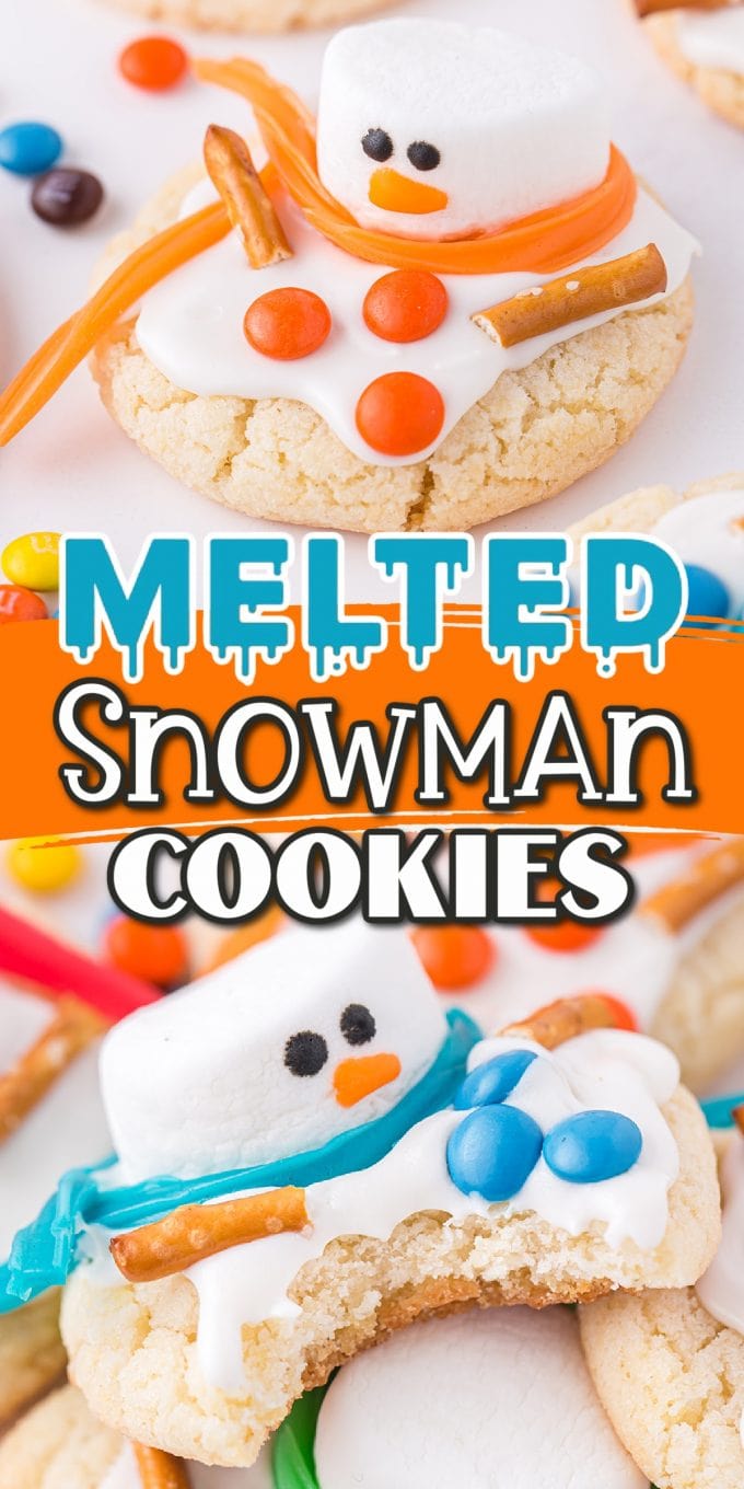Melted Snowman Cookies pinterest