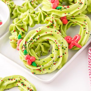 meringue wreath cookies featured image