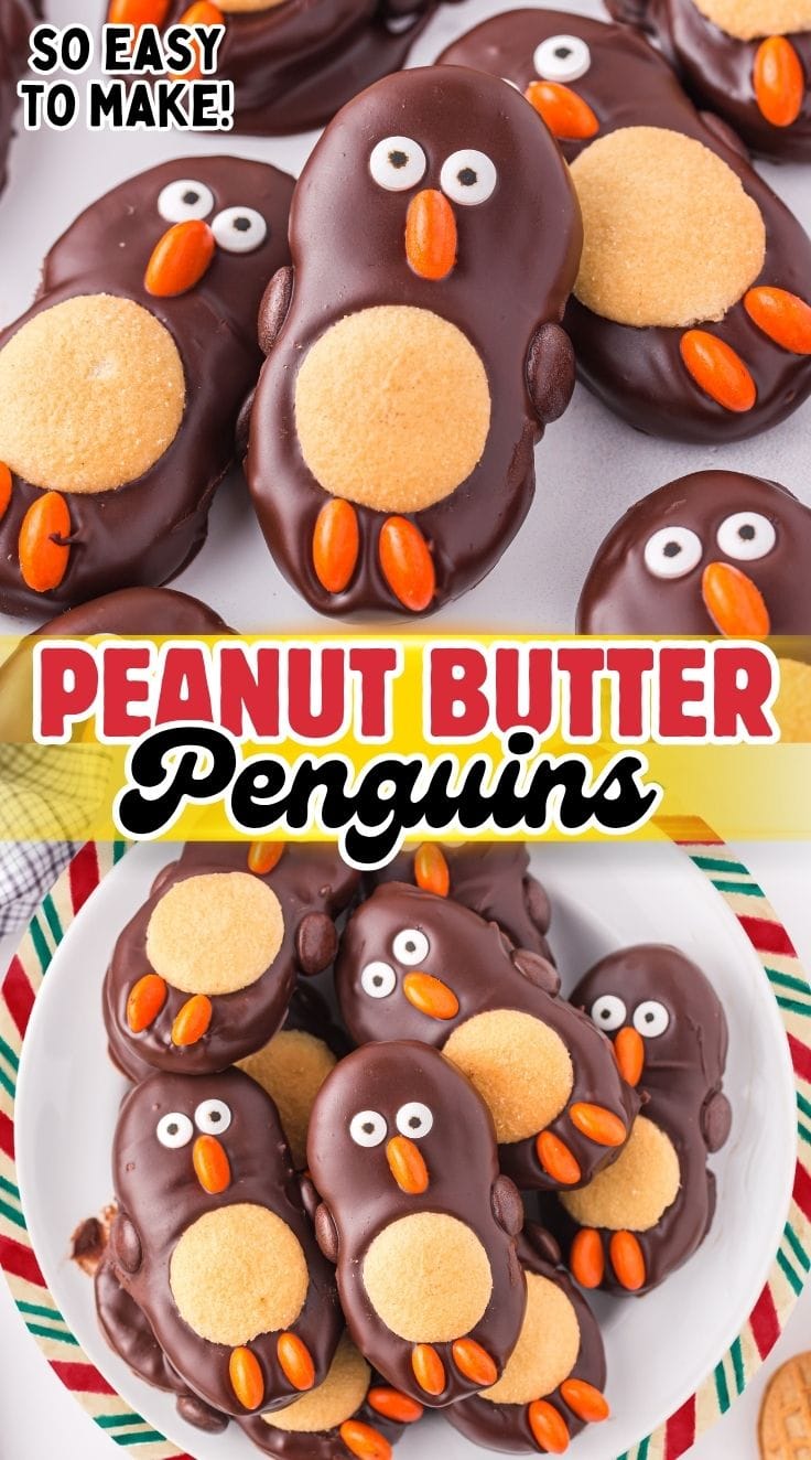 peanut butter penguins served on a plate