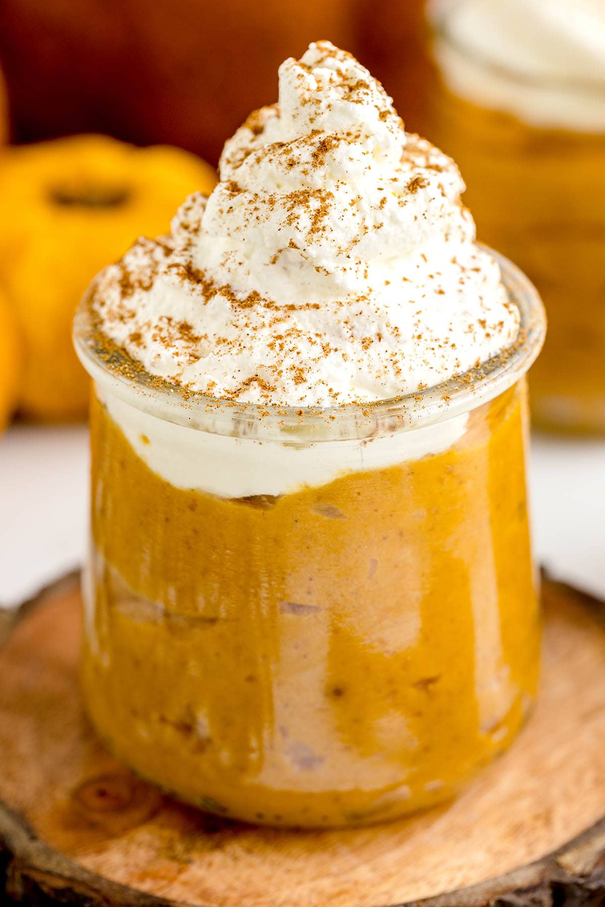 pumpkin pudding with whipped cream