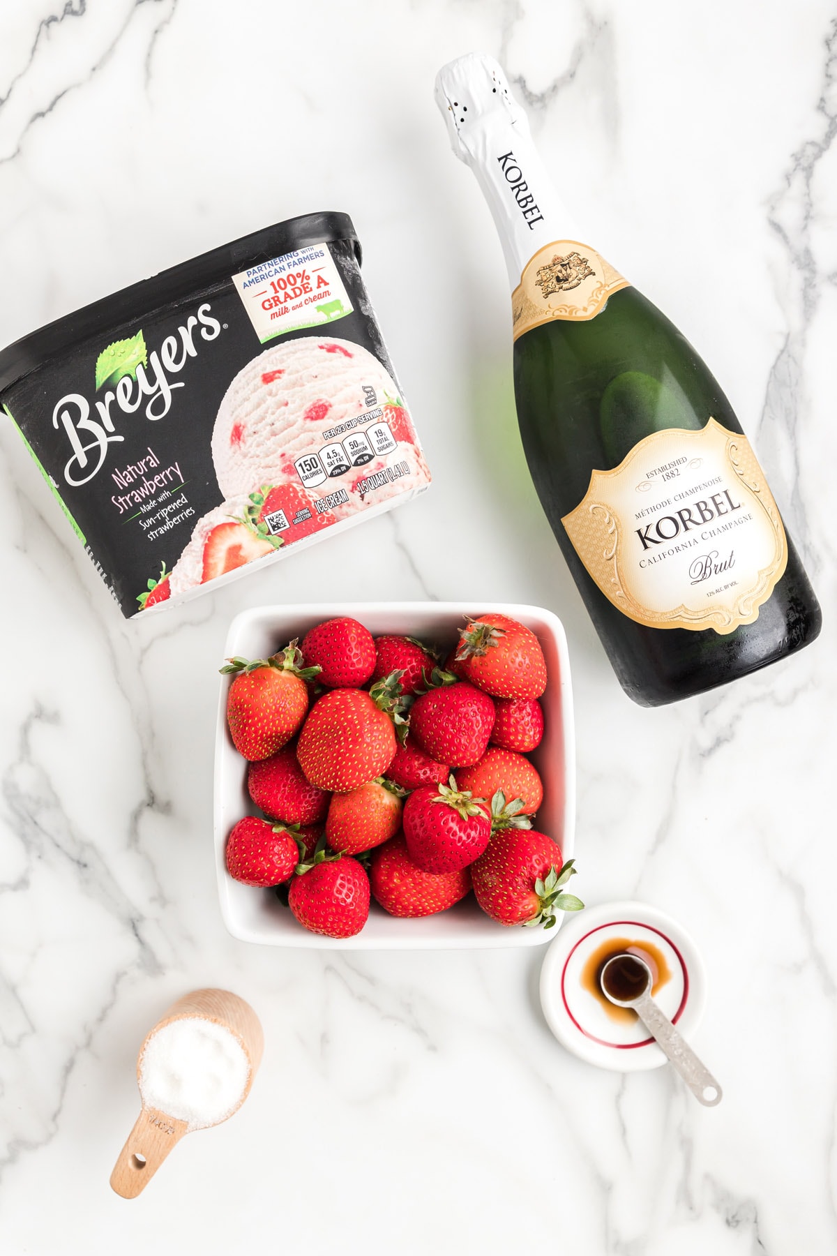 Strawberry Champagne Floats ingredients