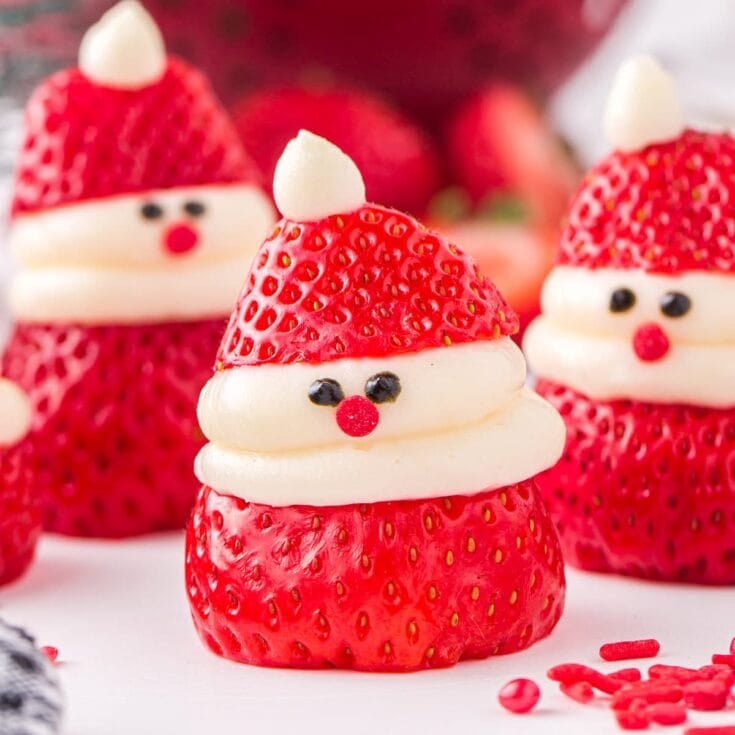 Strawberry Santas (with Cheesecake Filling) - Princess Pinky Girl