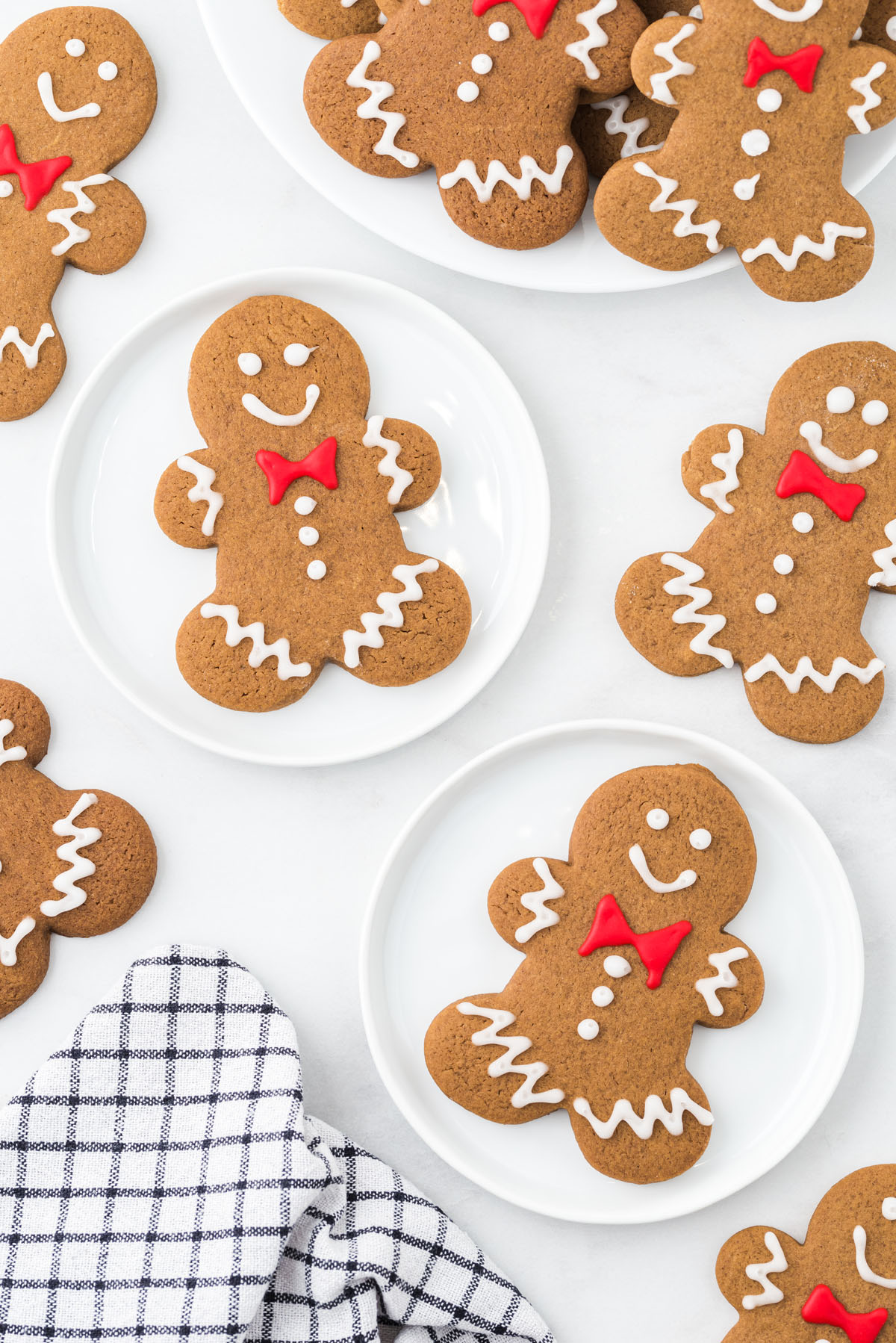 gingerbread men cookies on a white plate