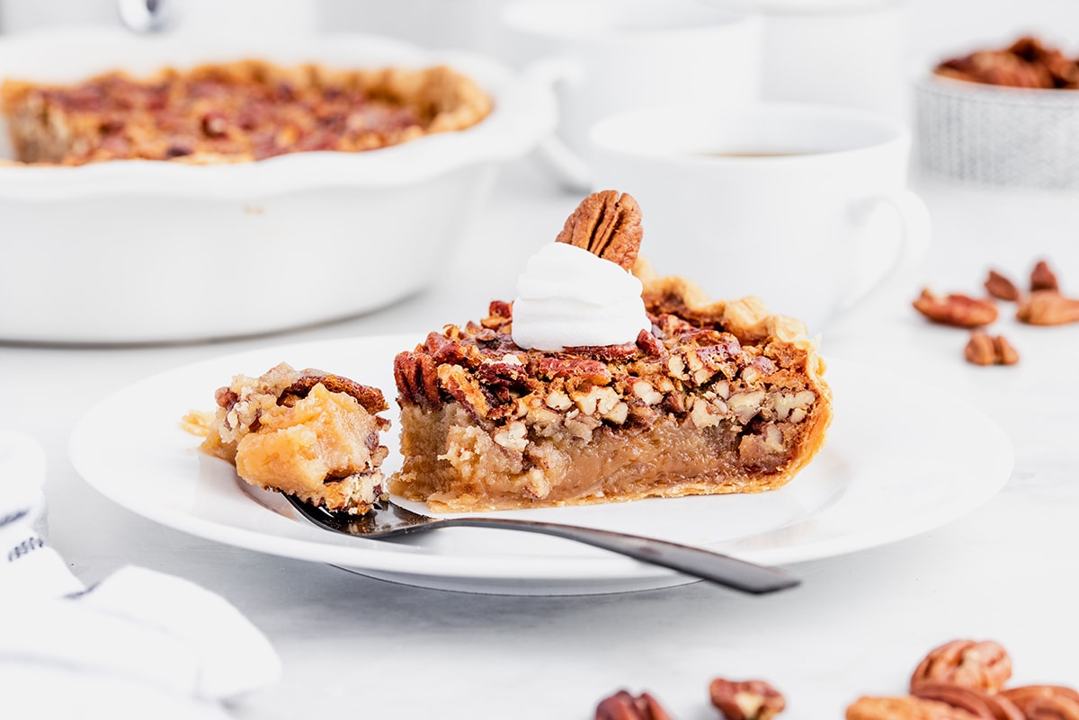 pecan pie on a plate
