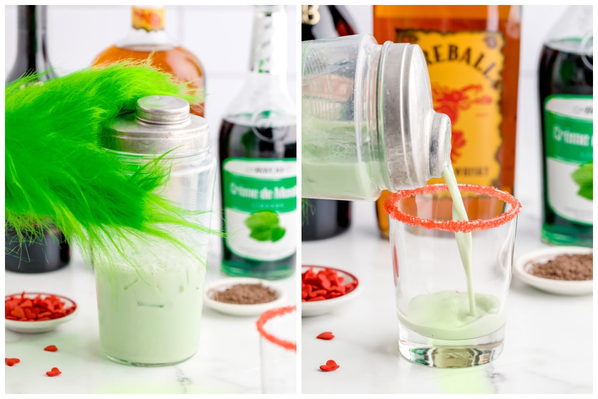 pour your Grinch Cocktail into your glass