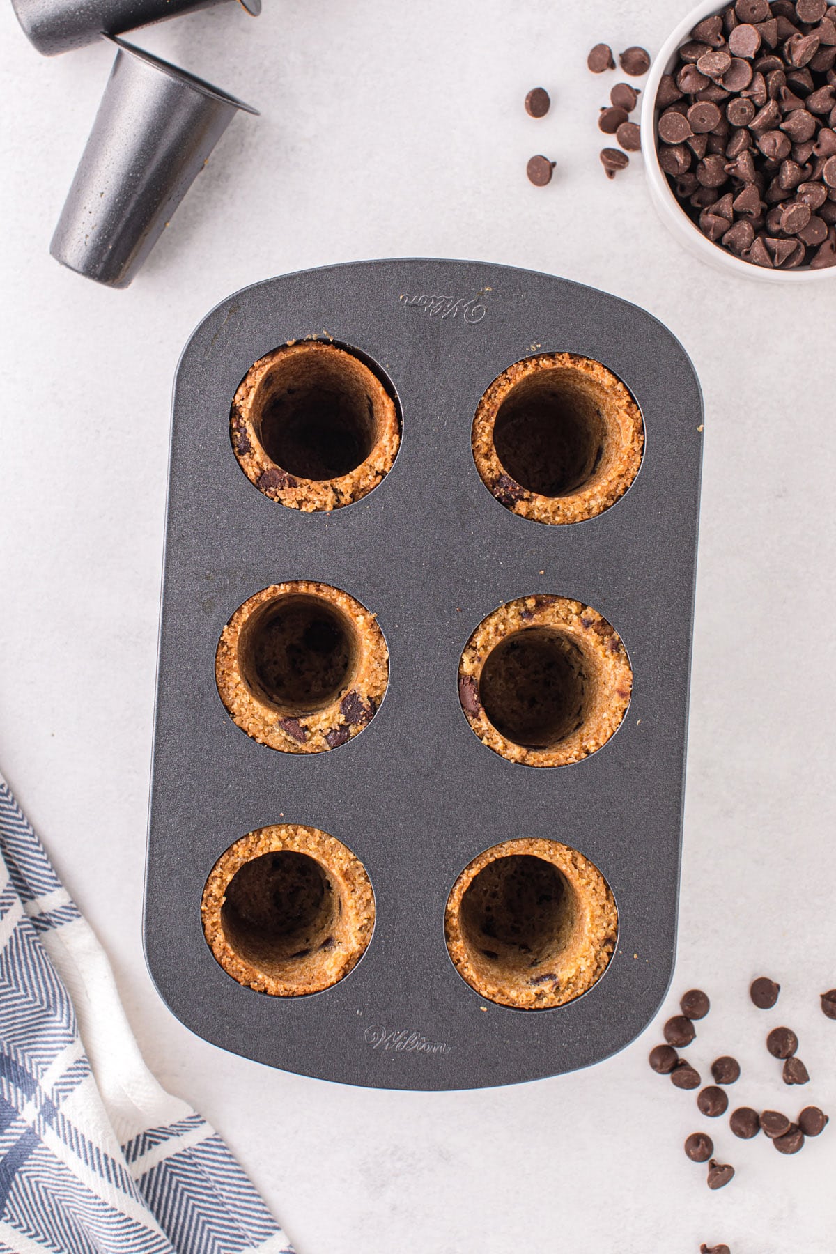 baked cookie shooters inside the mold