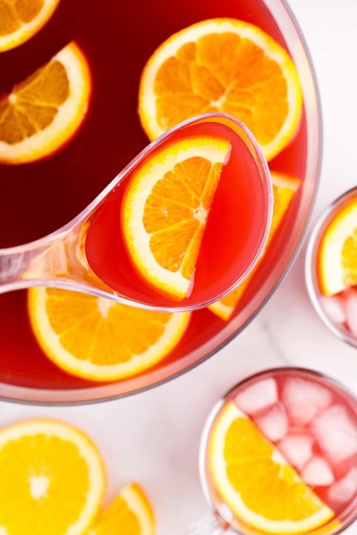 christmas morning punch with orange slices