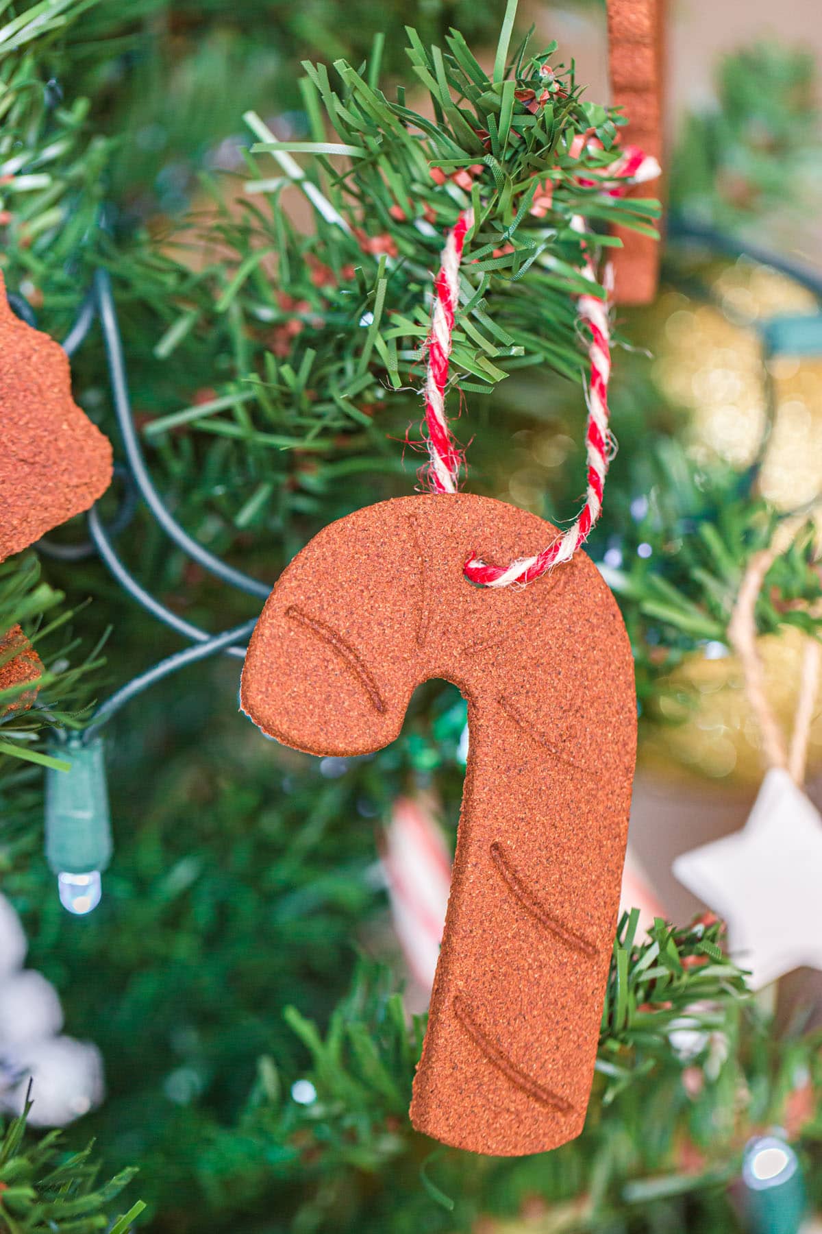 candy cane shaped cinnamon ornaments