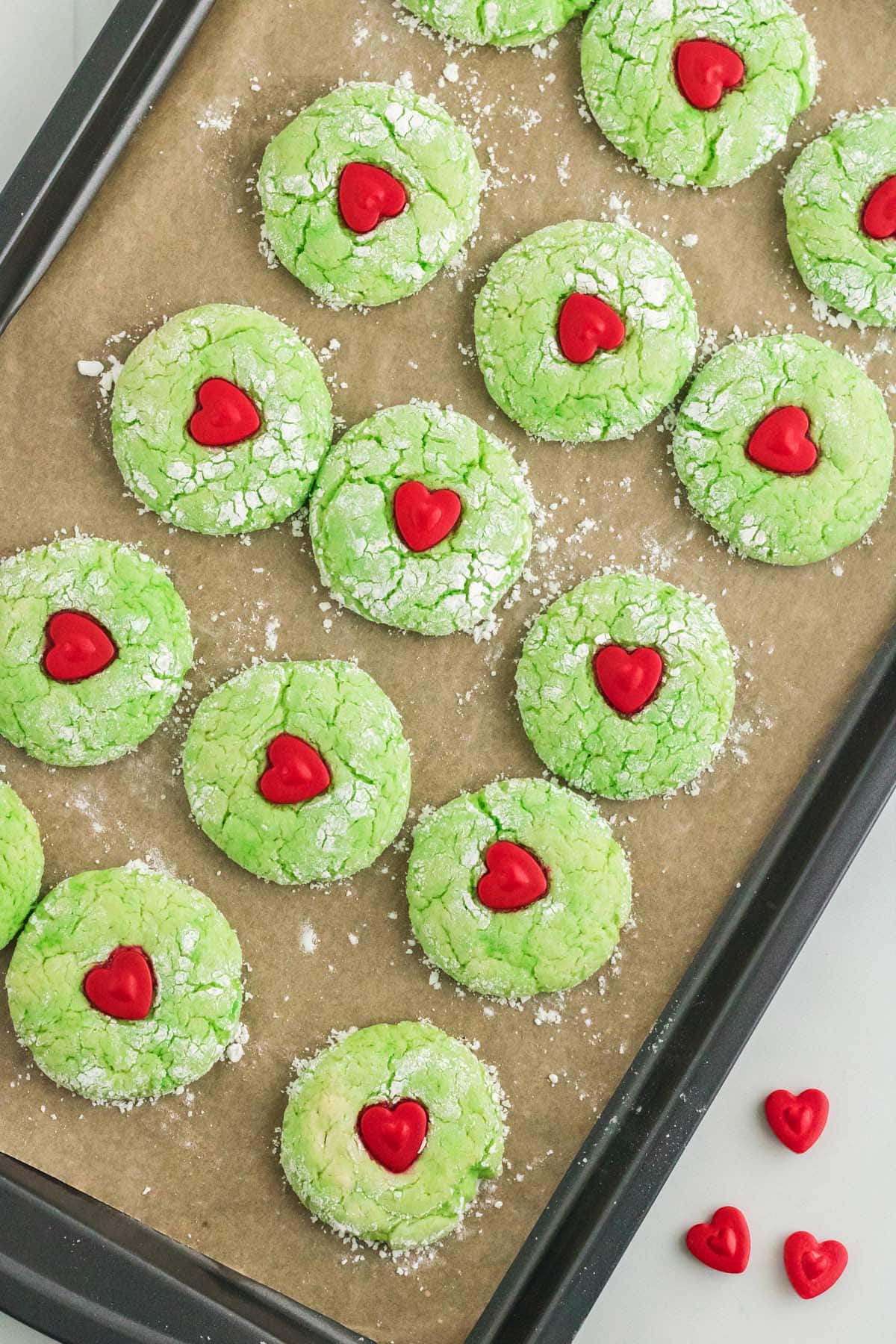 baked grinch cake mix cookies