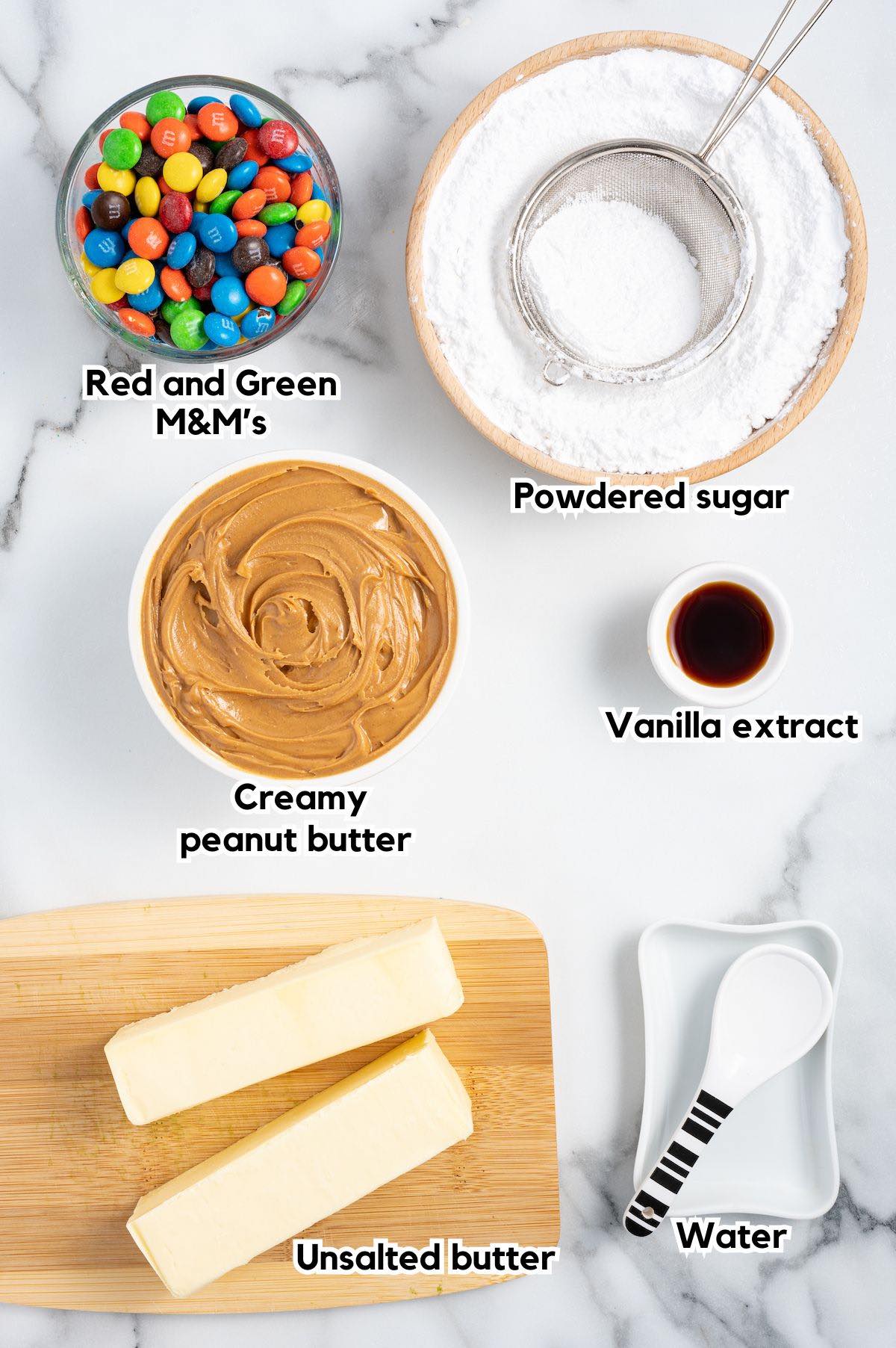 peanut butter fudge ingredients.