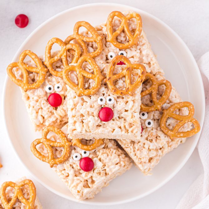 Reindeer Rice Krispies Treats - Princess Pinky Girl