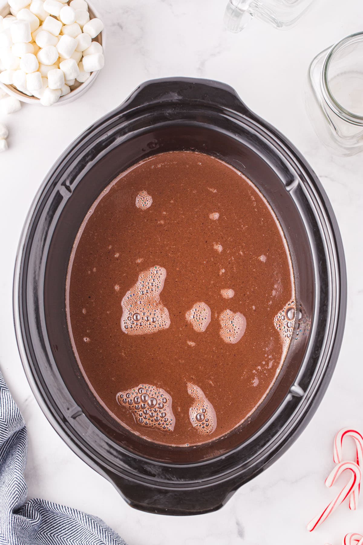 hot chocolate inside slow cooker