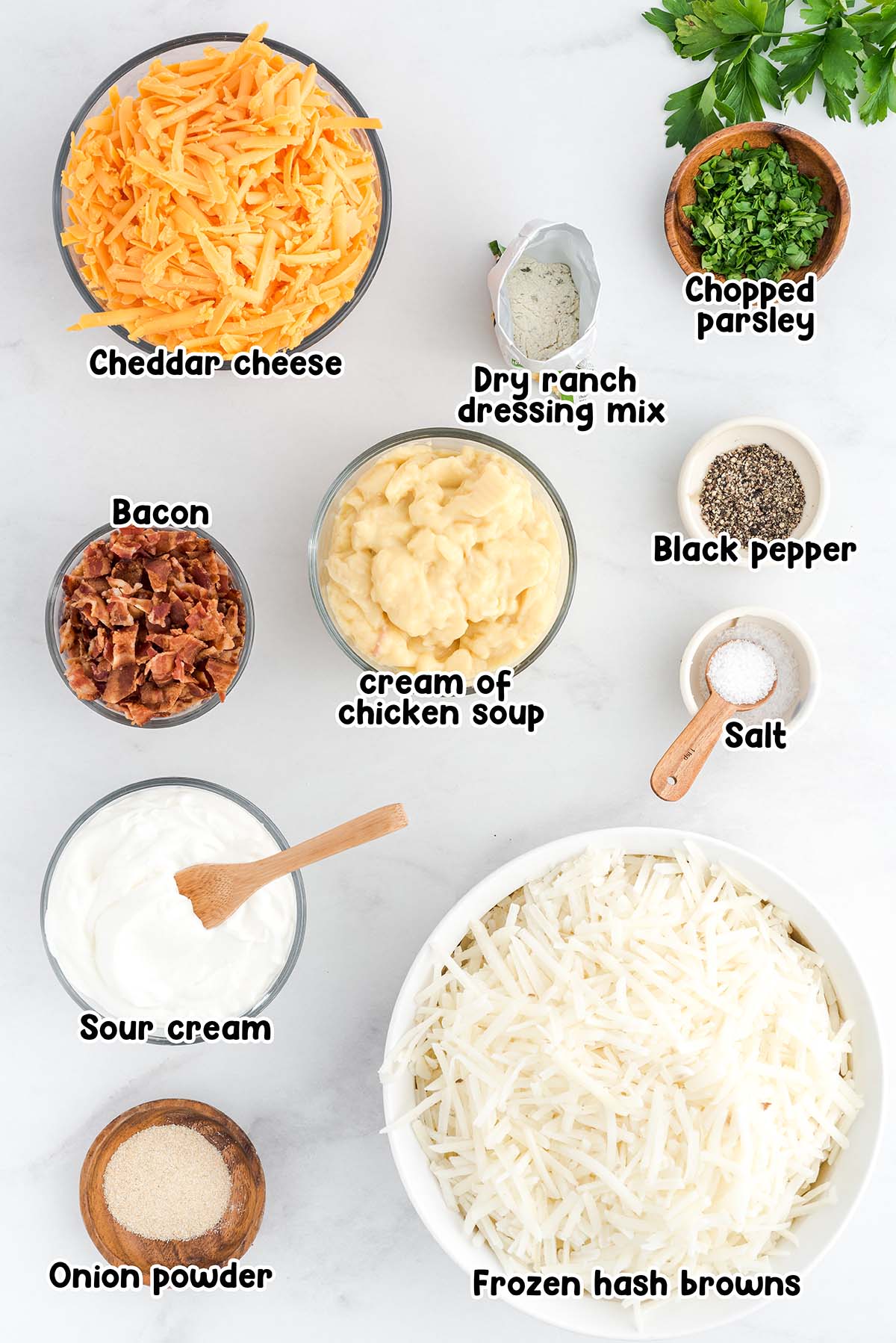 Crack Potatoes ingredients.