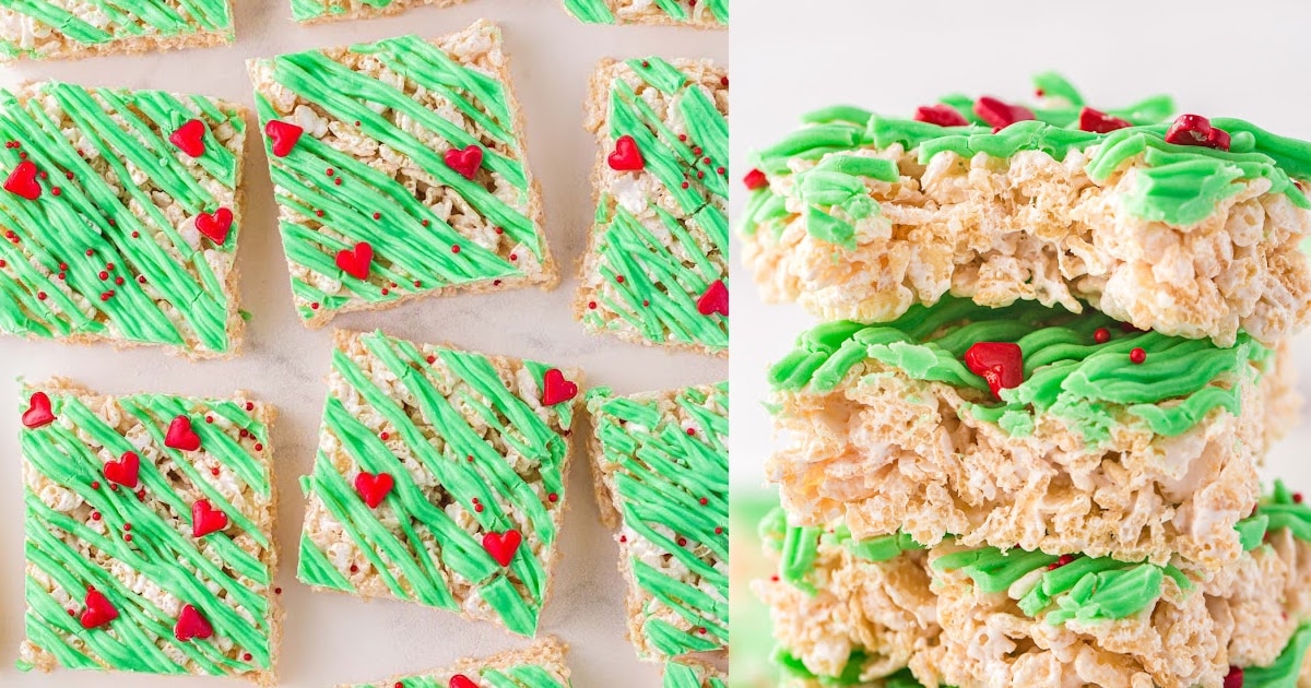 Grinch Rice Krispies Treats • Sarahs Bake Studio