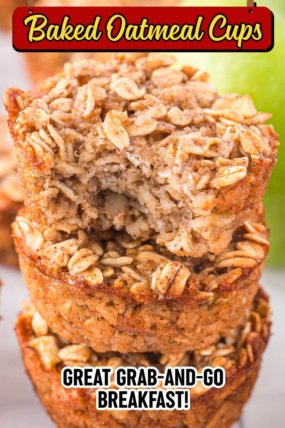 A stack of Baked Oatmeal Cups