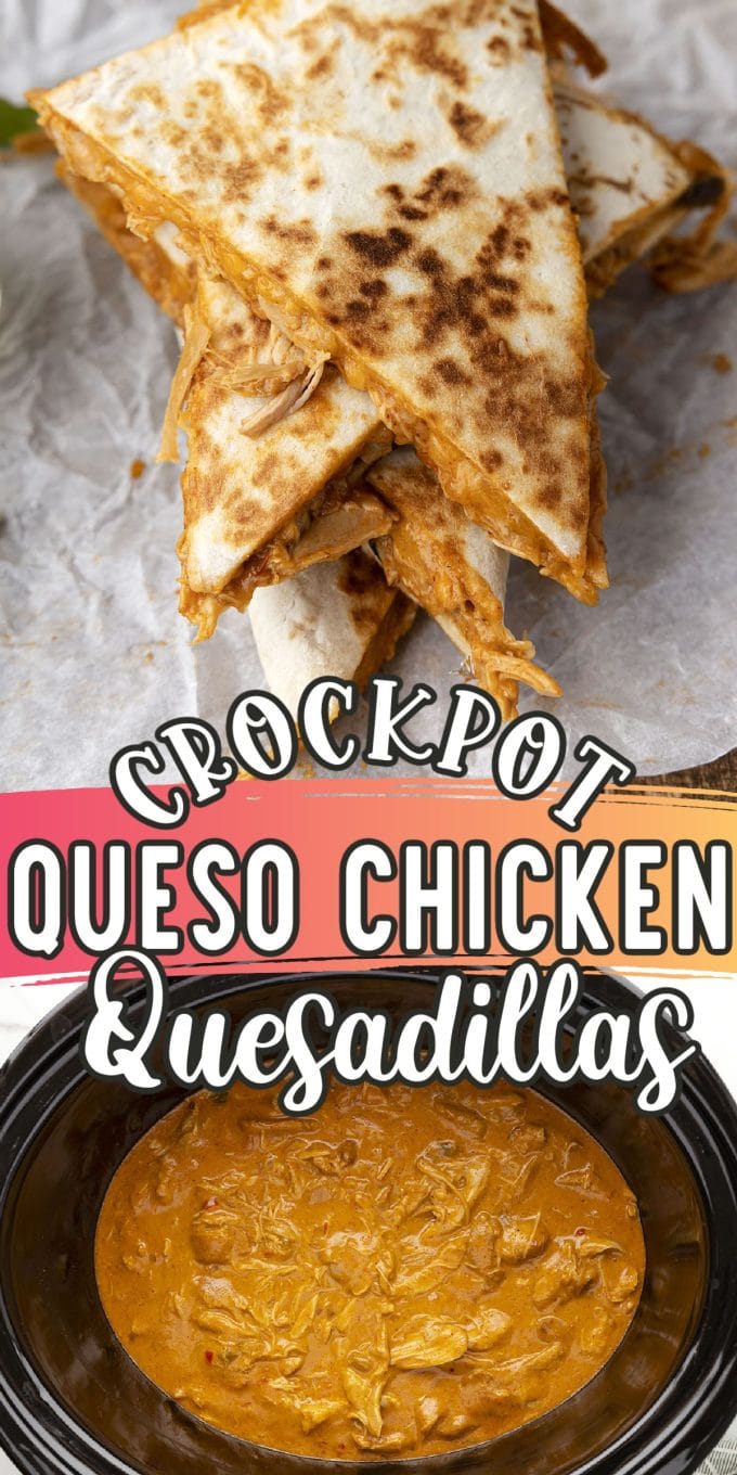 Crockpot Queso Chicken Quesadillas pinterest