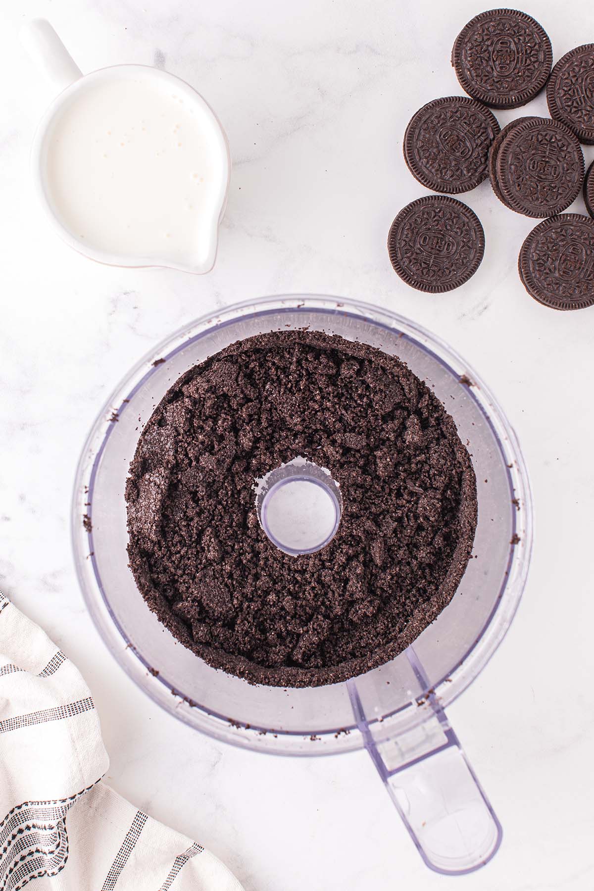 crushed oreos in food processor