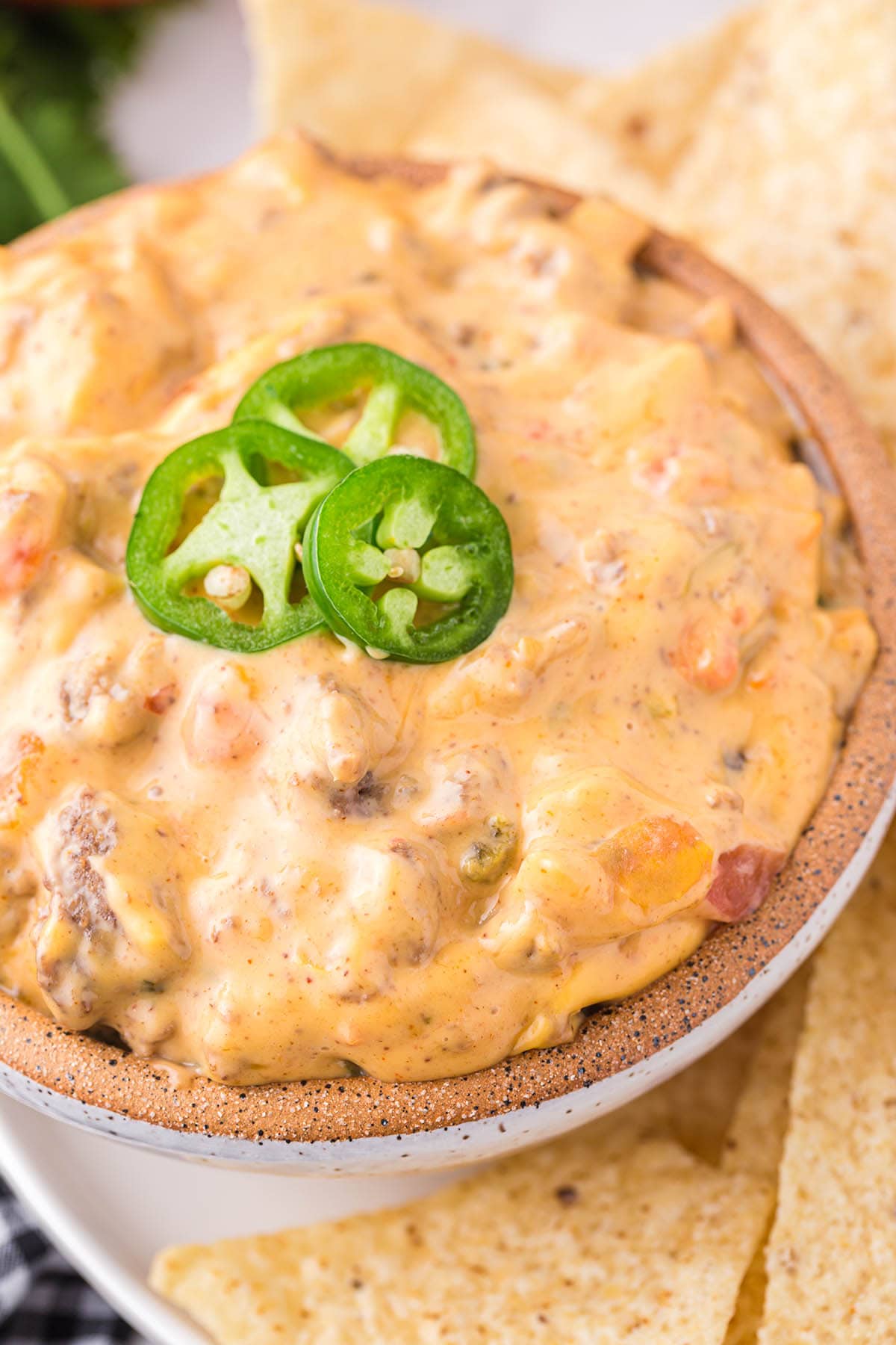 smoked queso on the bowl