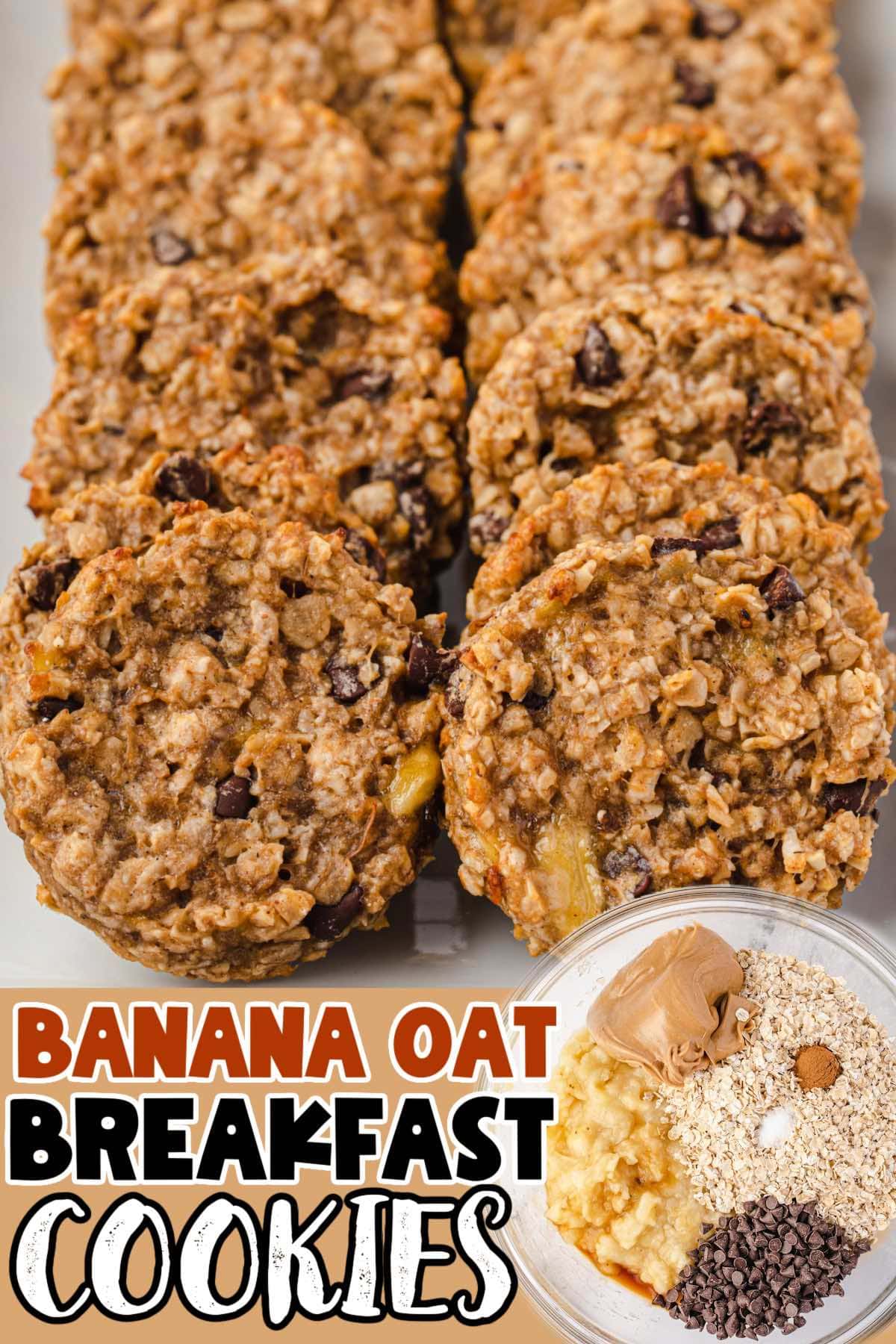 banana oat breakfast cookies pin.