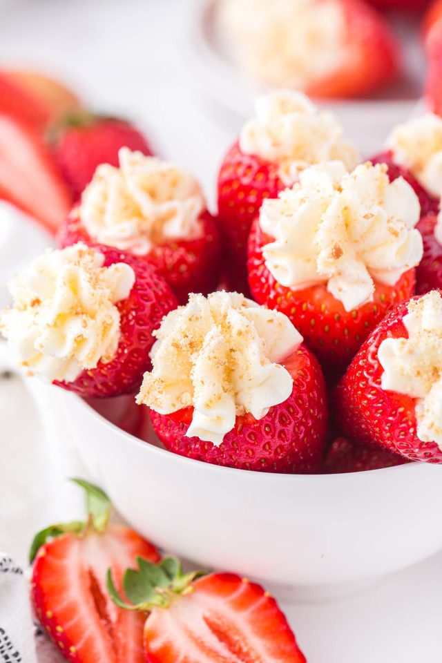 Cheesecake Stuffed Strawberries - Princess Pinky Girl