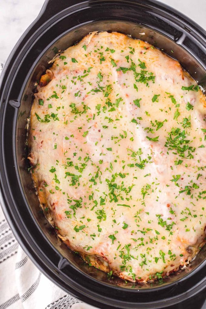 Easy Crock Pot Lasagna Recipe - Princess Pinky Girl