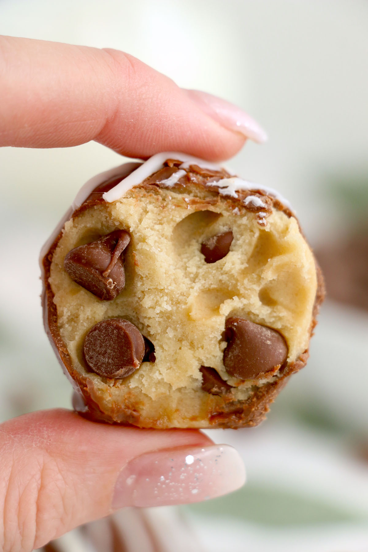 hand holding Cookie Dough Truffles